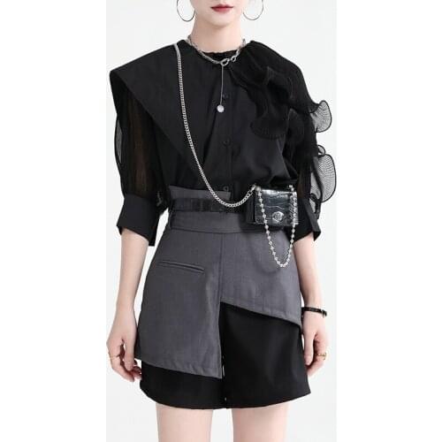 2021 New Summer Fashion Ladies Shorts Leisure High Waist Women Bottoms Elegant Loose High Quality Female Wide Leg Shorts T13