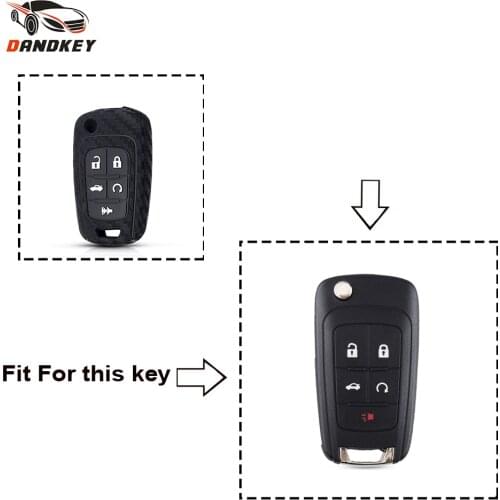Dandkey Carbon Fiber Silicone Key Case For Chevrolet Cruze Equinox Camaro Sonic Buick Lacrosse Excelle Verano La Crosse Regal