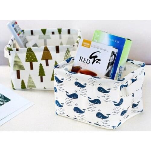 Cube Folding Sundries Basket Desktop Daily Necessities Waterproof Storage Box Childrens Toy Books Home Office Shelf Organizer