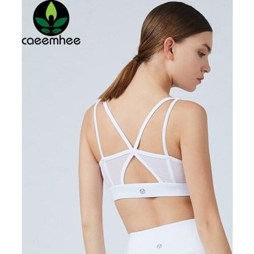 CAEEMHEE Cross Strap Sports Bra For Women High Impact Gym Bra Push Up Yoga Underwear Sporty Woman Running Workout Fitness Top