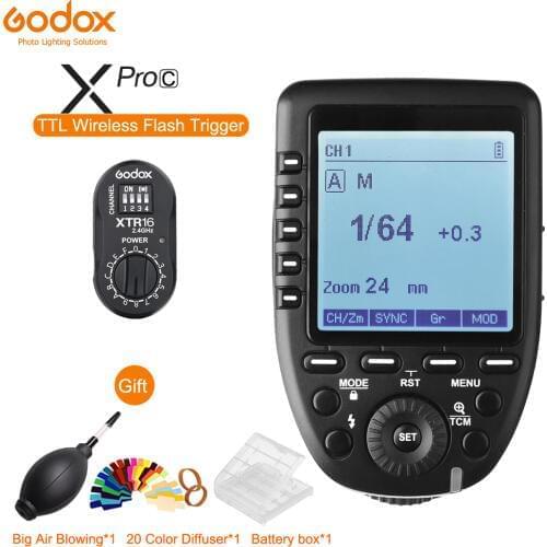 Godox Xpro-C/N/S/F/O/P TTL HSS 2.4G Flash Trigger + XTR-16 Receiver for Godox AD360 II /DE/QT/DP/QS/GS/SK/E Series studio Flash