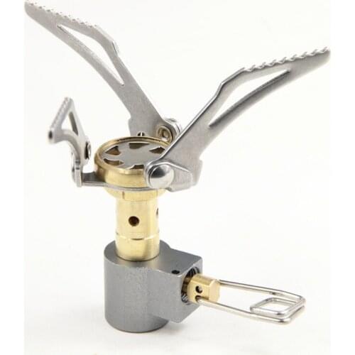 Outdoor mini stove head portable camping equipment folding picnic cooker ultralight gas propane adapter burner hiking