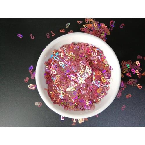Ultrathin Letter Numbers Sequins Nail Glitter Paillettes Laser Pink Eo-Friendly PET Sequin Nails art Manicure Color Customizable