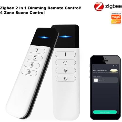 Zigbee Smart Portable 2in1 4-Button LED Dimming Remote Control + 4Key Scene Switch Remote For Tuya Zigbee DW CCT LED Controller