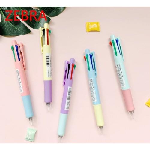A pcs Japanese ZEBRA limited four-color pen 0.7mm+pencil 0.5mm five-in-one multi-color soft two-color penholder pen for students