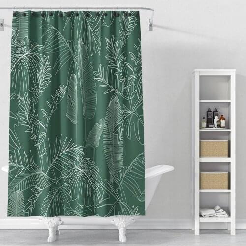 Hawaii Sandy Beach Tropical Plants Style 3D Print Waterproof Shower Curtains Home Decoration Bathroom Toilet Door Curtain
