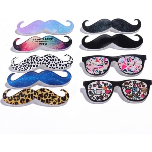 1pcs Cartoon Icons Cool Moustache Sunglasses Icons Badge On Backpack Brooch Pins For Clothes Acrylic Badge For Women and Men