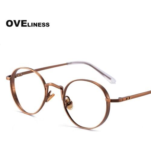 2021 Retro eyeglasses frames Round Glasses Frame Women Men Optical Myopia Prescription eye glasses Vintage full Metal eyewear