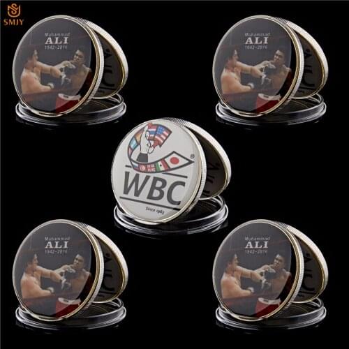 5Pcs/Lot World Sports Superstar Muhammad Ali American Boxing Sport Copper Metal Collectible Coin