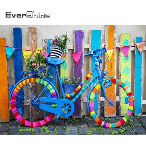 Evershine Diamond Embroidery Scenery Full Square Diamond Mosaic Bicycle Needlework Painting Art 5D DIY Decor For Home