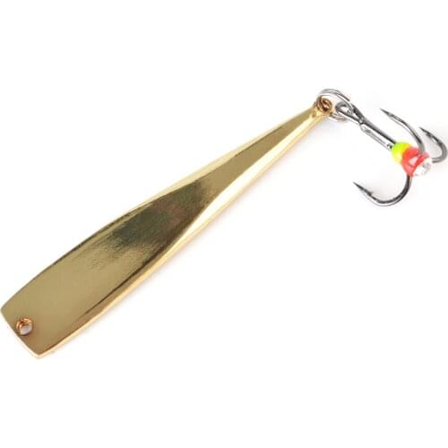 1PC Spoon Ice Fishing Lure 6/8g 6.5/7.5cm Silver/Gold Metal Fishing Bait Spinner Bait Treble Hook Hard lures Bass High Quality