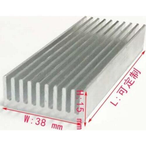Electronic aluminum heat sink 38*15*100mm circuit board power tube radiator profiles radiator aluminum bar can be customized