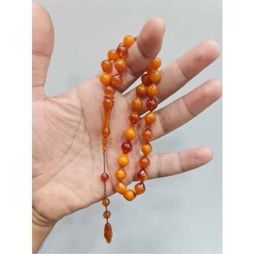 Islamic Tasbih Muslim Rosary Beads 33 Prayer Rosary For Men Bracelet For Men Accessory amber oltu amber stone Handmade Turkey