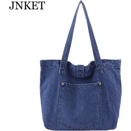 JNKET New Simple Womens Shoulder Bag Handbag Casual Denim Tote Bag Portable Bag Purse Sling Bag