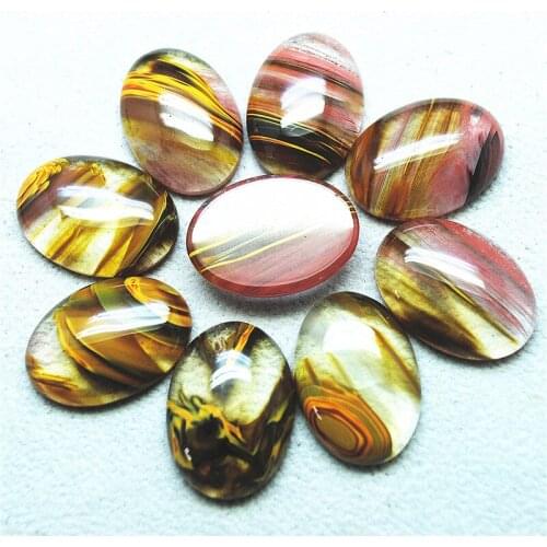 7PCS Nature Fire Cherry Quartz Cabochons Oval Shape 18X25MM NO HOLE Loose BEADS DIY Jewelry Accessories And Findings Wholesale