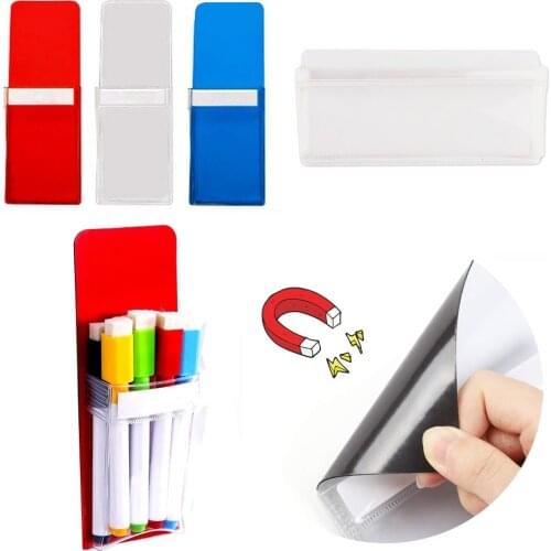 Magnetic Pen Case for Display Board White Board Marker Bag Fridge Magnets Pencil Case for Chalkboard Blackboard Magnetic Holder
