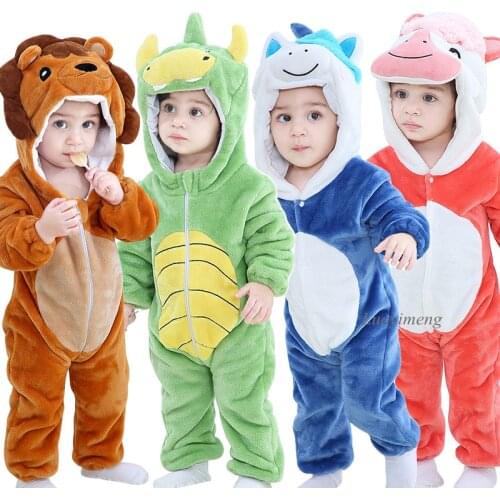Lovely Baby Rompers Winter Lion Costume for Girls Boys Toddler Animal Jumpsuit Infant Clothes Pyjamas
