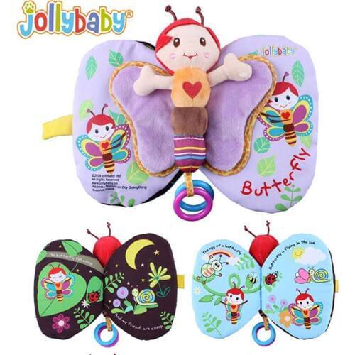 Soft Baby Infant Cloth Book Toys Early Educational Fabric Butterfly Bee Wing Insect Teaching Cognitive color Stereo kids gift