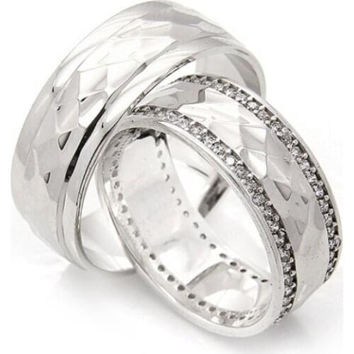 Couple Wedding Ring Sterling Silver 925 Woman And Man Luxury Jewelry Bands Fashion Engagement Anniversary Ancient Greek Model