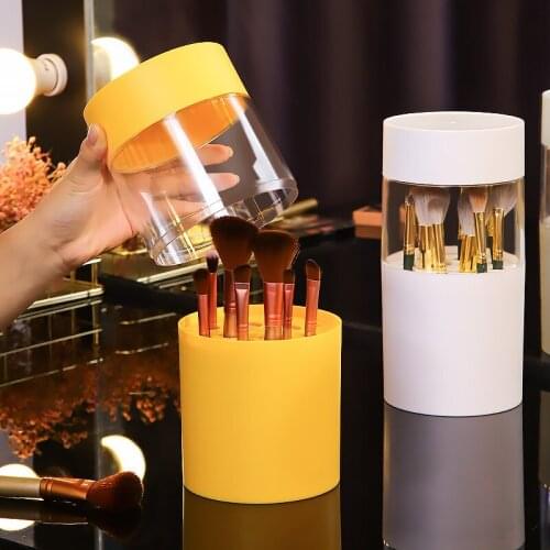 Plastic Storage Makeup Organizer Makeup Brush Holder Box Lipstick Pencil Suitcase Container Make Up Tools Dry Beauty Organizers