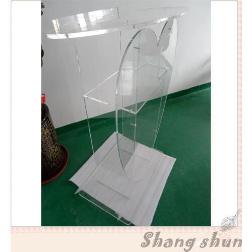 Clear High Grade Heart Love Church Acrylic Podium Heart Acrylic Pulpit Podium Stand Speaker Stand Lectern For Sale