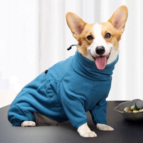 Adjustable Pet Hoodies Male/Female Overalls for Corgi Fleece Dog Clothes Winter Thick Warm Dog Coat for Small Medium Large Dogs