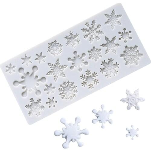 Christmas Snowflake Texture Household Baking Appliances Silicone Mold DIY Fondant Cake Chocolate Handmade Candle Soap Epoxy