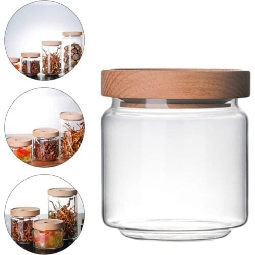 MLGB Glass Storage Jar Transparent Glass Food Storage Jar Kitchen Coffee Spice Storage