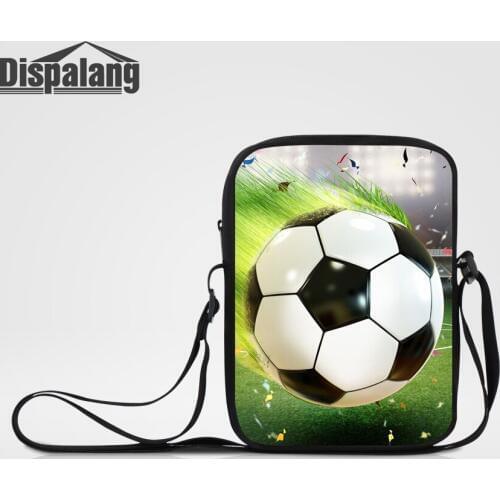 Dispalang Mens Fashion Briefcases Crossbody Bag Soccers Printed Messenger Bags For Teenager Mini Single Shoulder Bags Male Flap