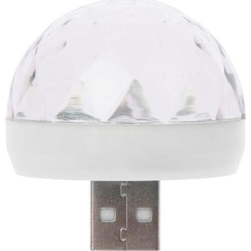 LED USB Car Ambient Light 5V RGB Mini Light Color Changing Sound Actived Automatically Rotating