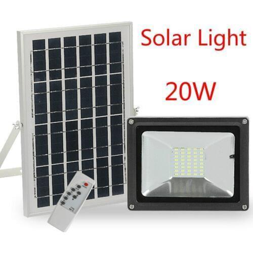 Solar flood light 20W intelligent light control timing remote control outdoor waterproof garden solar light