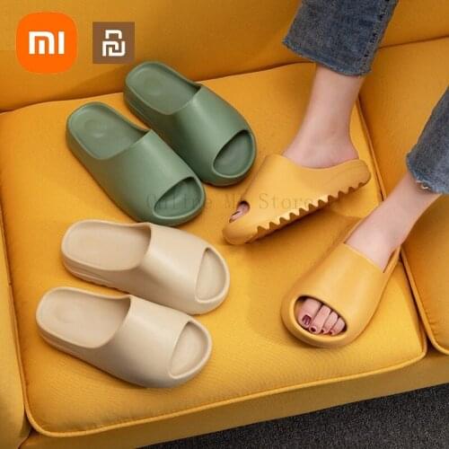 New xiaomi youpin couple thicken summer ins slipper female solid color home indoor non-slip shoes slippers breathable sandals