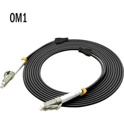 1Meters Outdoor Armored LC-LC Duplex 62.5/125 Multimode Fiber Optical Cable OM1 Black 10GB LC to LC Patch Cord Jumper