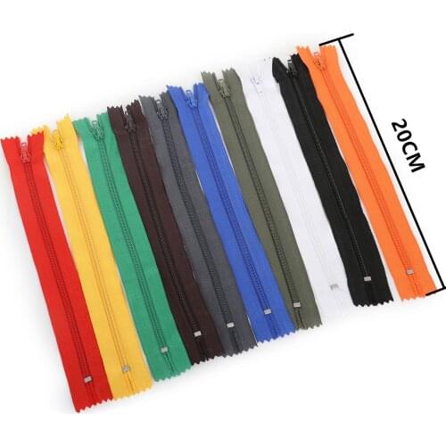 10pcs/bag Length 20CM Colorful Invisible DIY Nylon Zippers For Sewing Tailor Garment Handcraft Accessories