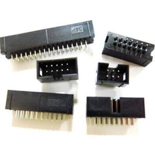 100x DC3 10 Pin Shrouded Male Header Connector 2.54mm