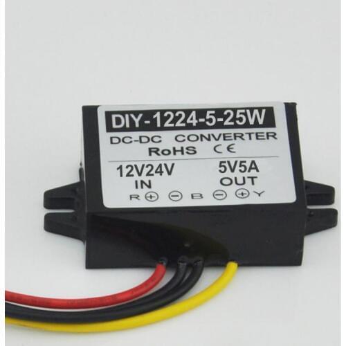 12V24V(6.5V-39V) Step Down 5V 5A 25W DC-DC Converter Buck Module Car Power Converter Supply Adapter Voltage Regulator Waterproof