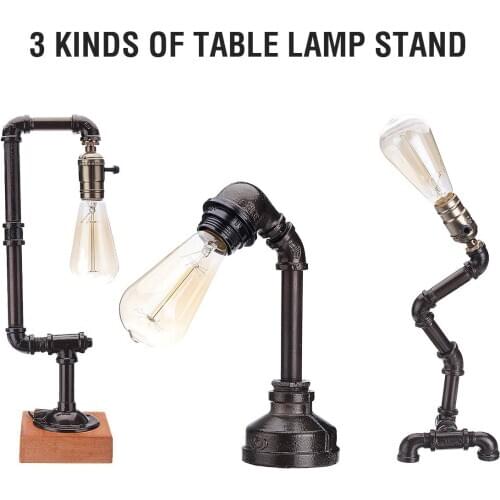 3 Types Vintage Water Pipe Industrial Table Lamp E27 Bulb Light For Home Room Decor Desk Table Lantern Lamp NO Bulb