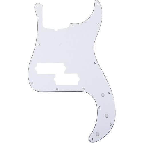 Musiclily Pro 5-String 13-Hole Contemporary P Bass Pickguard for Fender American Precision Bass, 3Ply White