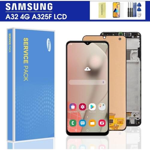 6.4'' Original A325F Display With Frame for Samsung Galaxy A32 4G A325 A325G SM-A325F/DS LCD Touch Screen Digitizer Assembly