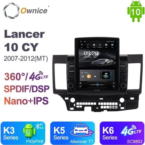 Ownice Android 10.0 Car Radio for Mitsubishi Lancer 10 CY 2007 - 2012 GPS 2 Din Auto Audio System Stereo Player 4G LTE Navi
