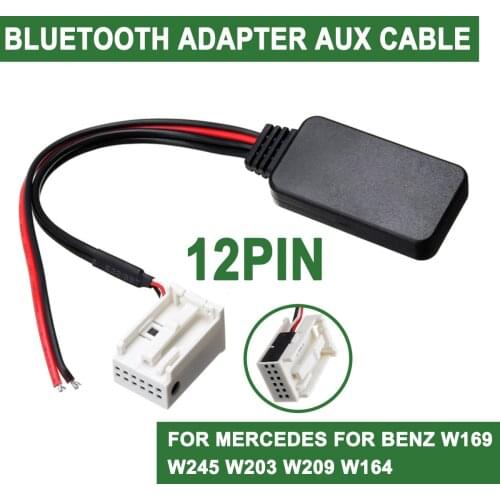 Car bluetooth 12Pin Adapter Wireless Radio Stereo Aux Cable For Mercedes for iPhone For iPad For Benz W169 W245 W203 W209 W164