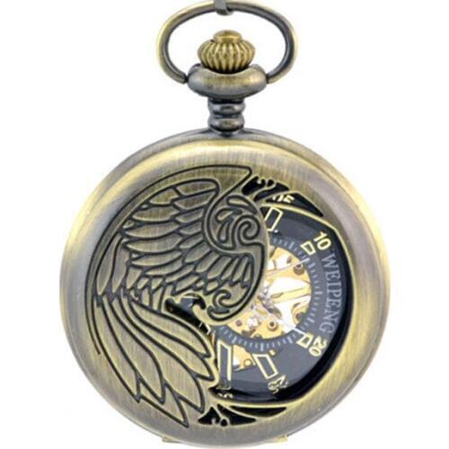 Bronze Eagle Wings Nostalgic Retro Pocket Watch Mechanical Pocket Watch Male And Female Antique Gift Watches
