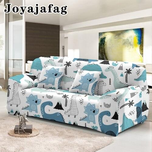 Cute Dinosaur Pattern Slipcover 1/2/3/4 Seat Elastic Washable Sectional Corner Couch Covers Stretch Sofa Cover For Living Room