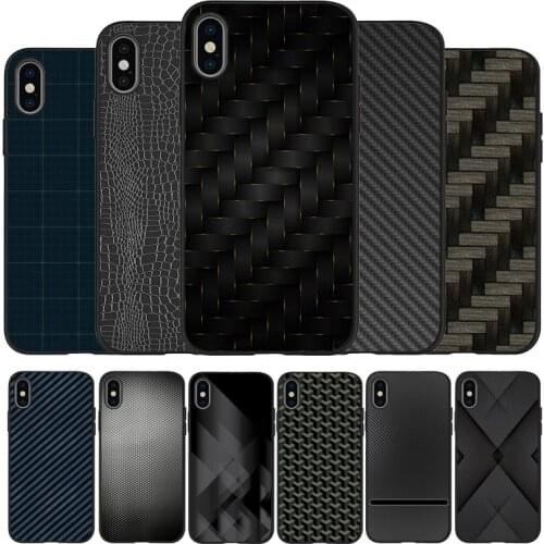 Carbon Fiber black Silicone Phone Case For iPhone 12 XR XS Max 5 5S SE 2020 6 6S PLUS 7 8 X 11Pro Max 11 Cover