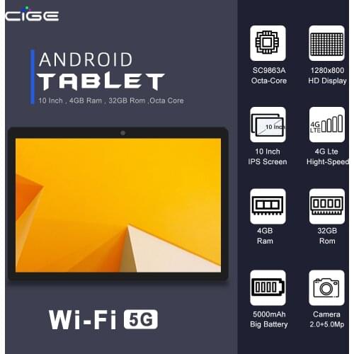 CIGE Mx960 Android 10 Inch Tablet PC 4GB RAM 32GB ROM Octa Core With Keyboard For Childrens Cheap