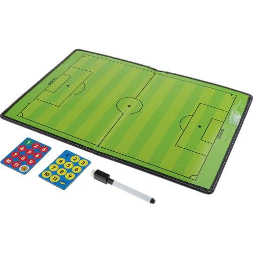 Football Coaching Board Foldable Strategy Teaching Clipboard Kit w/ Dry Eraser Marker Pen Magnets Football Tactics Teaching Aid