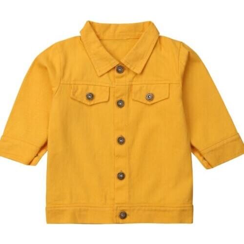 Toddler Kids Baby Girls Boys Denim Jacket Long Sleeve Jeans Coat Outerwear Size 2-6Y