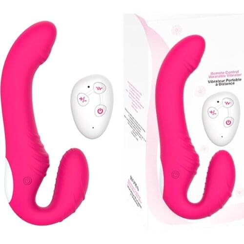 Strapless Strap-on Dildo Vibrator for Couples Lesbian Double Heads Realistic Dildo Vibrator Massager G-Spot Stimulate Clitoris
