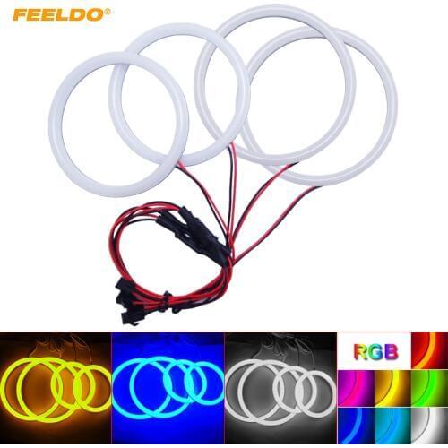 FEELDO 1Set Auto Halo Rings Cotton Lights SMD LED Angel Eyes for Ford Focus 05+ DRL 4-Color