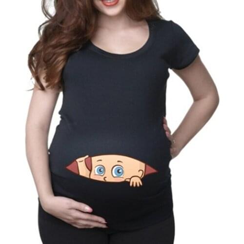 Funny Personality T-shirt Printing Maternity Clothing Summer Loose Comfortable Short Sleeve Maternity Clothing